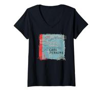 Femme Sun Records X Carl Perkins Certaines Choses ne changent jamais T-Shirt avec Col en V