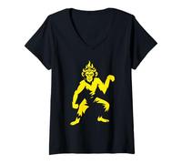 Femme Sun Wukong Monkey King Kung Fu Arts Martiaux T-Shirt avec Col en V