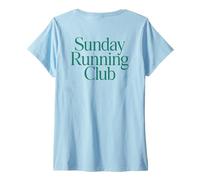 Femme Sunday Running Club X Jogging Runner Fitness Gym Back T-Shirt avec Col en V