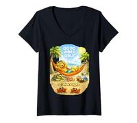 Femme Sunny Kai et His Island Ohana Good Vibes Only Beach! T-Shirt avec Col en V