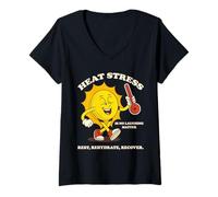 Femme Sunny Safe, Le Stress Thermique n'est Pas Une Question de Rire T-Shirt avec Col en V