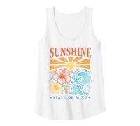 Femme Sunshine State of Mind Tropical Hibiscus Wave Design Beach Débardeur