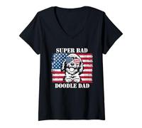 Femme Super Bad Doodle Dad Golden Doodle Labradoodle, chien drôle T-Shirt avec Col en V
