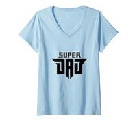 Femme Super Dad Tee Shirt, Happy Father's Day T-Shirt, Best Daddy T-Shirt avec Col en V