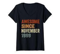 Femme Super Depuis Novembre 1999 26 Ans 26 Ans T-Shirt avec Col en V