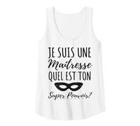 Femme Super Maitresse D' École Super Pouvoir Humour Enseignante Débardeur