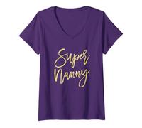 Femme Super Nanny Gifts Superhero Au Pair T-Shirt bébé sœur T-Shirt avec Col en V