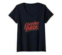Femme Superbe Costume de Discours Leading The Pack T-Shirt avec Col en V