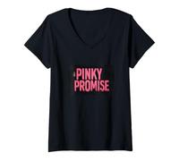 Femme Superbe Costume de promesse Pinky T-Shirt avec Col en V