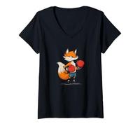 Femme Superbe Look Renard pour Combattant et Boxeur T-Shirt avec Col en V