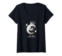 Femme Superbe Plaque Euro avec Couronne pour Les Amateurs d'argent T-Shirt avec Col en V