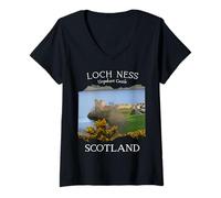 Femme Superbe Souvenir du château d'Urquhart du Loch Ness Écosse pour Femme T-Shirt avec Col en V