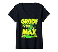 Femme Superbe Style Grody to The Max 80s T-Shirt avec Col en V