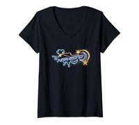 Femme Supergirl 2026 Krypto Neon Sign T-Shirt avec Col en V