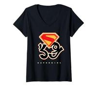 Femme Supergirl 2026 S-Shield Logo Alien SG T-Shirt avec Col en V