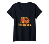 Femme Supergirl 2026 Truth, Justice, Whatever Large T-Shirt avec Col en V
