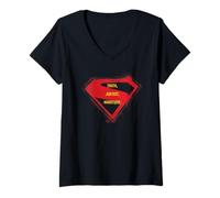 Femme Supergirl 2026 Truth, Justice, Whatever Over Logo T-Shirt avec Col en V