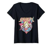 Femme Supergirl Retro Kara Zor-El T-Shirt avec Col en V
