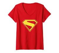 Femme Superman (2025) Gold Shield T-Shirt avec Col en V