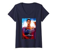 Femme Superman (2025) Look Up Poster T-Shirt avec Col en V