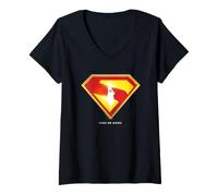 Femme Superman 2025 Movie Take Me Home Shield T-Shirt avec Col en V