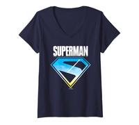 Femme Superman (2025) New Logo Flight T-Shirt avec Col en V