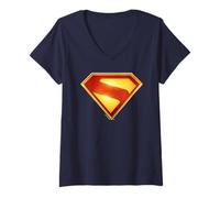 Femme Superman (2025) Superman New Logo 2 T-Shirt avec Col en V