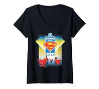 Femme Superman Day 2026 Key Art T-Shirt avec Col en V