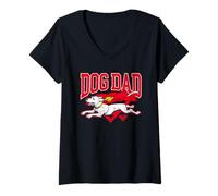 Femme Superman Krypto Super Dog Dad T-Shirt avec Col en V