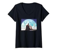Femme Superman Looking At Earth Krypto Cape T-Shirt avec Col en V
