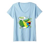 Femme Superman Peace on Earth T-Shirt avec Col en V