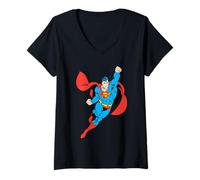Femme Superman Solo Flight T-Shirt avec Col en V