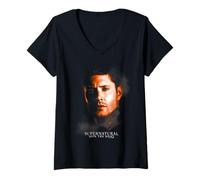 Femme Supernatural Dean Winchester Portrait T-Shirt avec Col en V