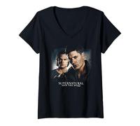 Femme Supernatural Sam Dean Hunting T-Shirt avec Col en V