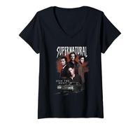 Femme Supernatural The Family Buisness Halloween T-Shirt avec Col en V