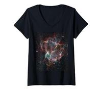Femme Supernova Reste Nébuleuse Structure Astronomie Espace Art T-Shirt avec Col en V