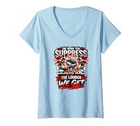 Femme Supprimer Le Vote Protestation Résistance Défendre Les Droits de Vote T-Shirt avec Col en V