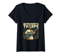 Femme Sœur Rosetta Tharpe T-Shirt avec Col en V