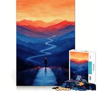 Femme sur un sentier de montagne Puzzle de 1000 pièces pour adolescents Stimulation cognitive Jeu amusant Emboîtement sûr Pas de pièces qui se détachent Une façon captivante de passer le temps 38x26cm