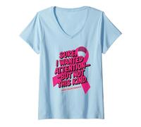 Femme Sure I Wanted Attention But Not That Kind Breast Cancer T-Shirt avec Col en V