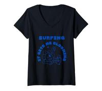 Femme Surfer, ça me permet de faire fleurir des vagues de tournesol T-Shirt avec Col en V
