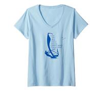 Femme Surfeurs Voiles de planche à voile chrétiens Windsurfing T-Shirt avec Col en V