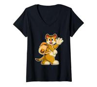 Femme Suricate Élève Sac à Dos École T-Shirt avec Col en V