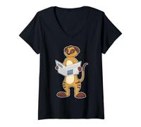 Femme Suricate Journal T-Shirt avec Col en V