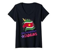 Femme Surinamese Pride for Her Surinamese Unicorn T-Shirt avec Col en V