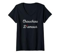 Femme Surnom copain mignon amour chouchou T-Shirt avec Col en V