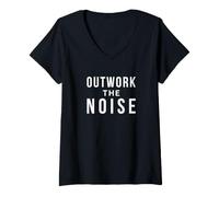 Femme Surpasser la Citation de Motivation du Bruit T-Shirt avec Col en V