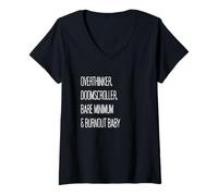 Femme SURPENSEUR, DOOMSCROLLER, Bare Minimum ET Burnout Baby T-Shirt avec Col en V