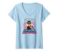 Femme Surprise : Je vis ma Meilleure Vie Trans, Trans Pride LGBTQ T-Shirt avec Col en V