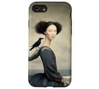 Femme surréaliste avec Corbeau au Bord de la mer Illustration Fantastique Coque pour iPhone SE (2020) / 7/8